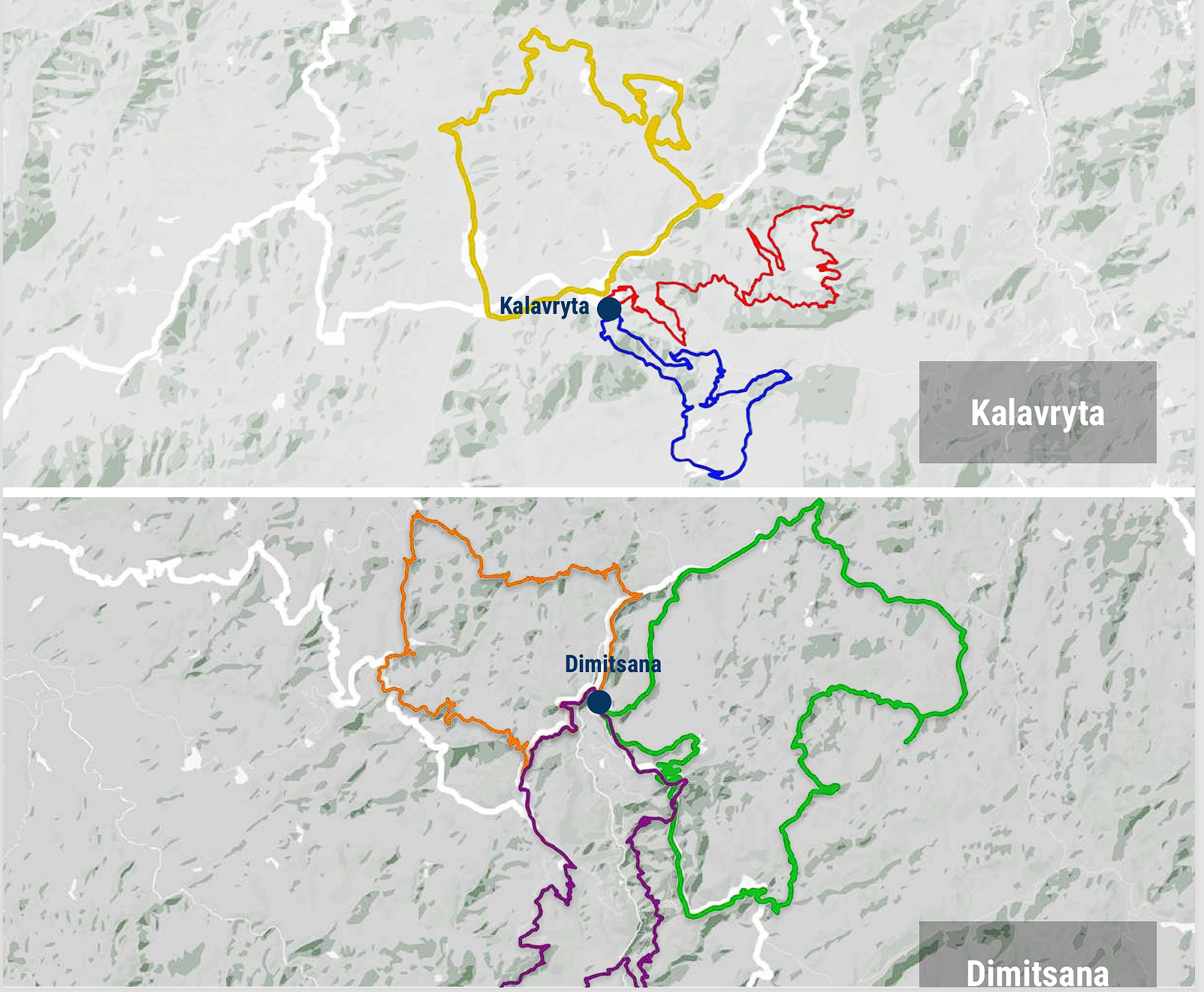 Peloponnese tour route map